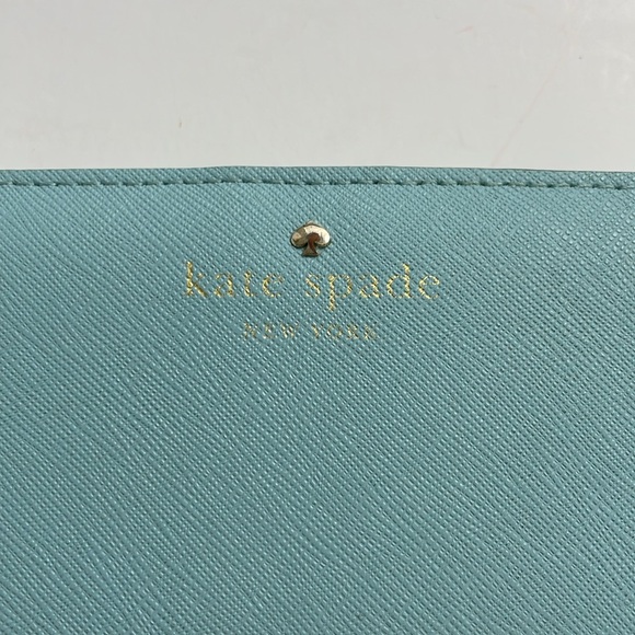 Kate spade baby blue ivory leather card wallet - Picture 2 of 6